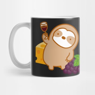 Cute Wine and Cheese Sloth Mug